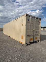 NEW 40ft High Cube Ivory Shipping Container – Single Door Storage Container with Lock Box image 1