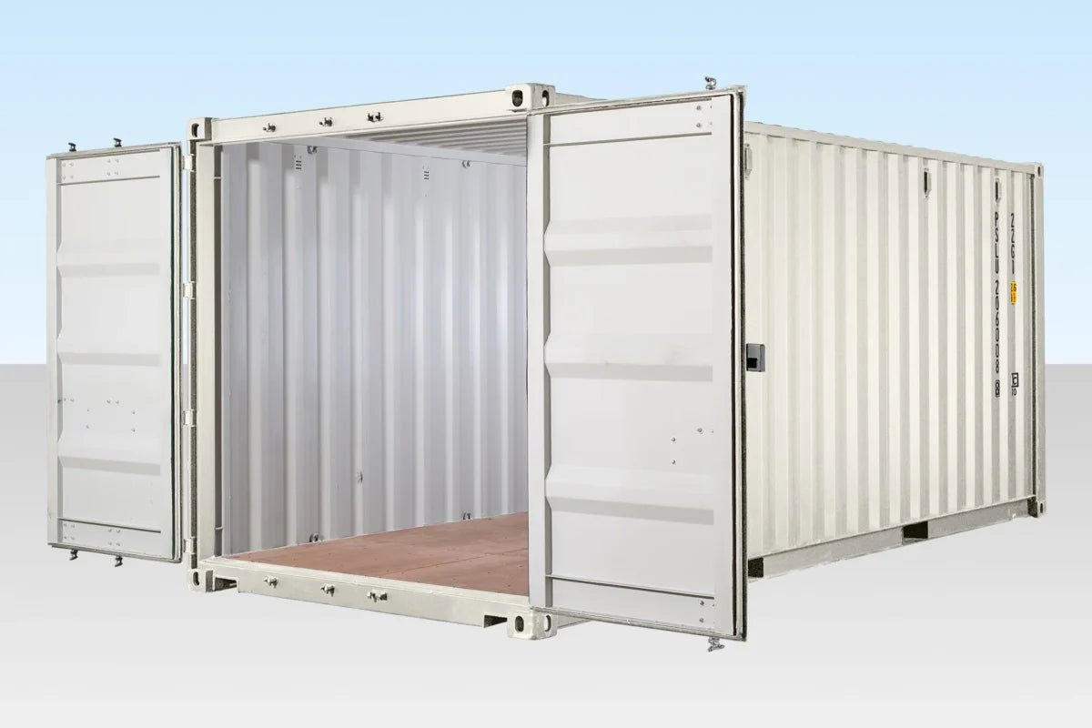 20ft One Trip Shipping Container – White (RAL 9003) | Wind & Watertight Storage Container image 1