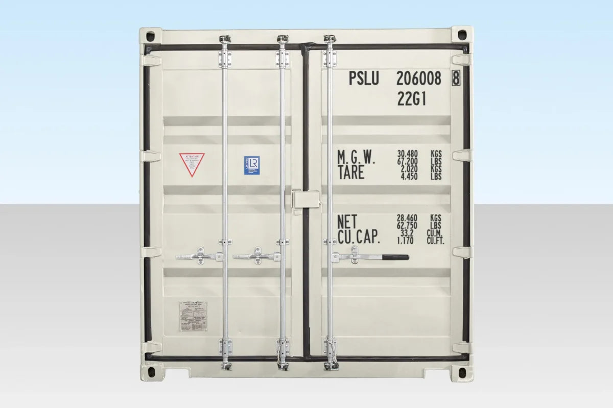 20ft One Trip Shipping Container – White (RAL 9003) | Wind & Watertight Storage Container image 3