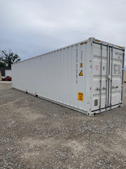 NEW 40ft High Cube White Shipping Container – Pure White Single Door Storage Container image 0