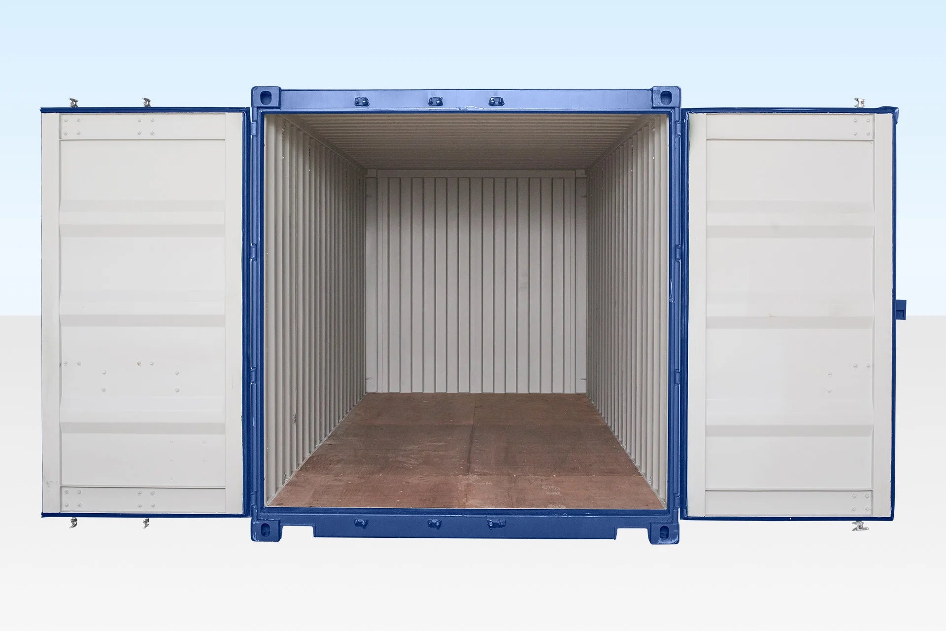 20ft Blue One Trip Shipping Container (RAL 5013) – Premium Storage Container image 1