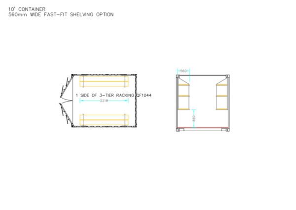 Fastfit Three Tier Container Racking (Single Bay) | Shipping Container Shelving image 1